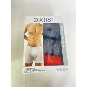 2xist Essential Cotton 3 Pack Boxer Briefs Multicolor Underwear Mens Size S
